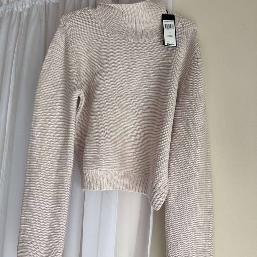 BCBGMaxAzria Soft Cream Turtleneck Sweater